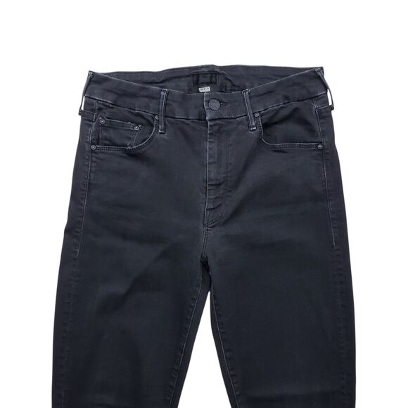 Mother The Looker Jeans Womens 28 Not Guilty Black Denim Ankle Painted Grunge - Picture 2 of 10